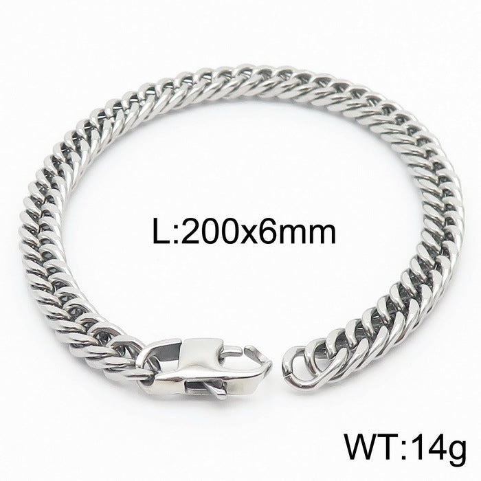 Niche Design – Men's Dancing – Neutral Titanium Steel Cuban Chain Bracelet
