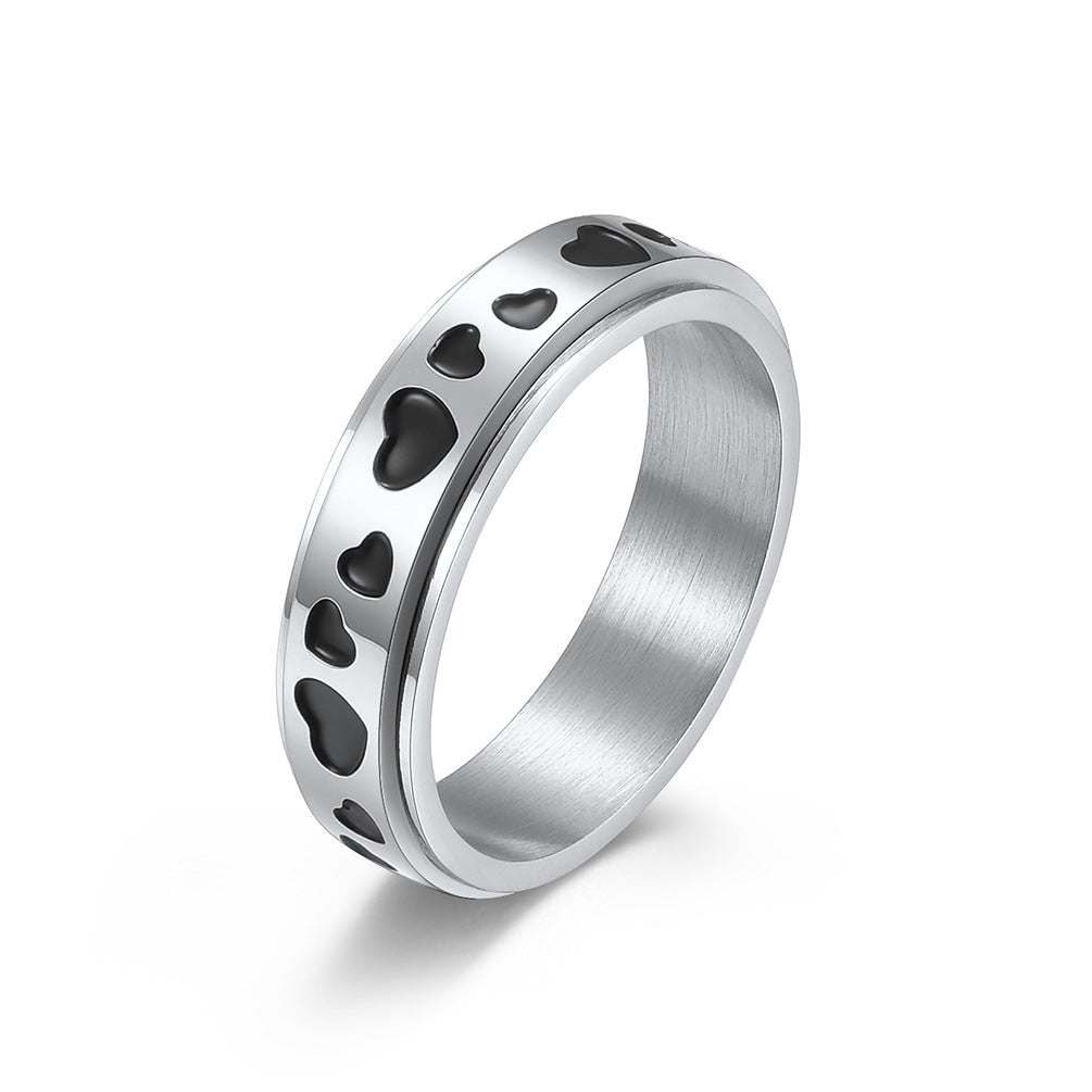 Planderful Heart Shaped Rotating Rings For Stress Relief Unisex Fashion Accessory For Men And Women
