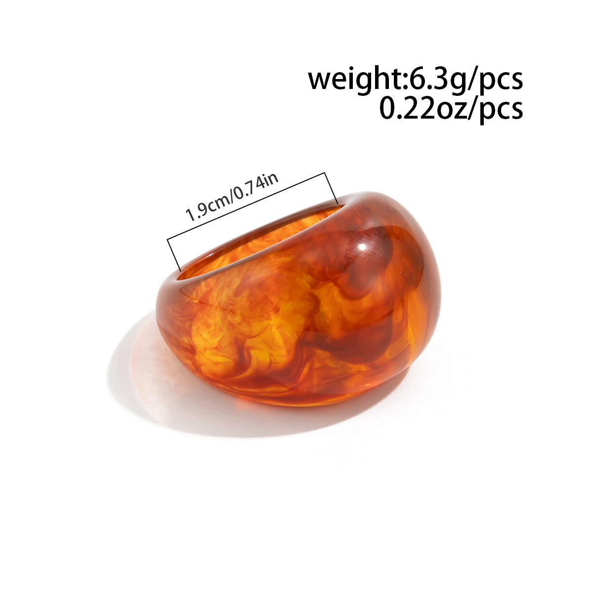 Planderful Vienna Verve Statement Ring Bread Shaped Wide Ring Maillard Color Hand Jewelry For Bold Fashion Lovers