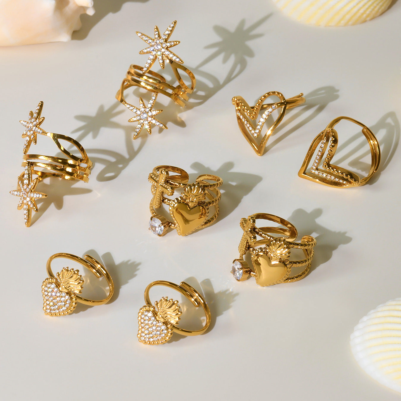 Planderful 5A Zircon Open Ring Gold Plated For Women