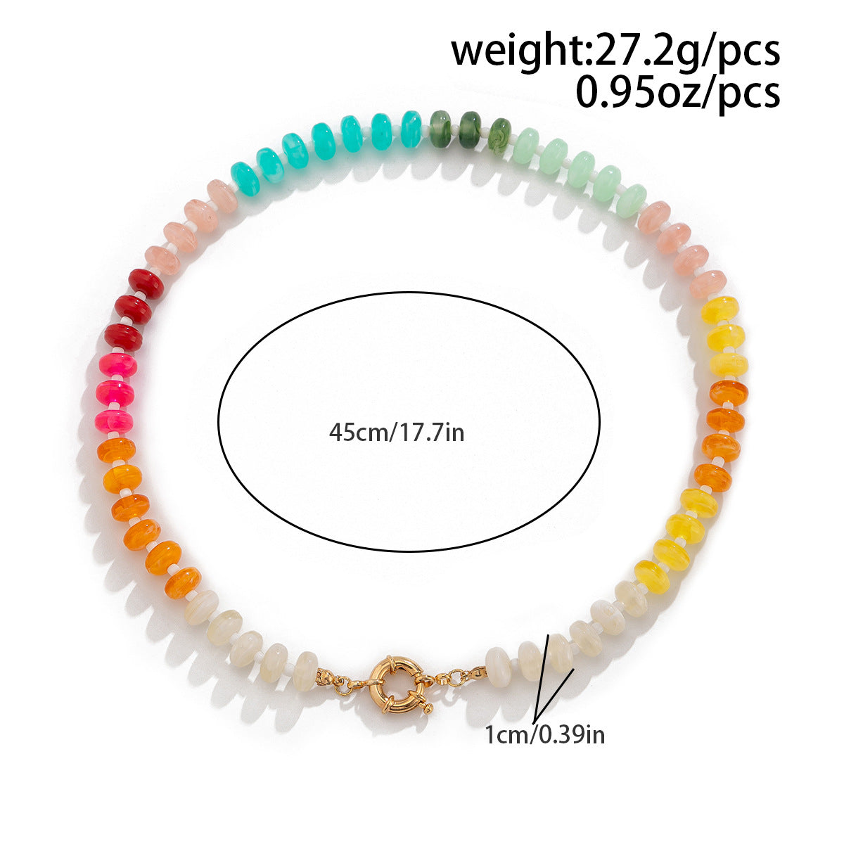 Rainbow Acrylic Beaded Necklace Collection