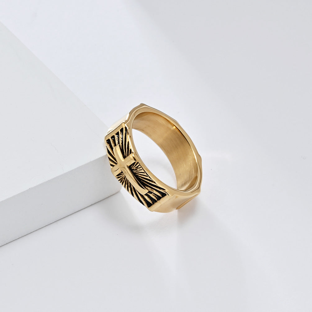 Steel Ring – Vintage Cross Ring