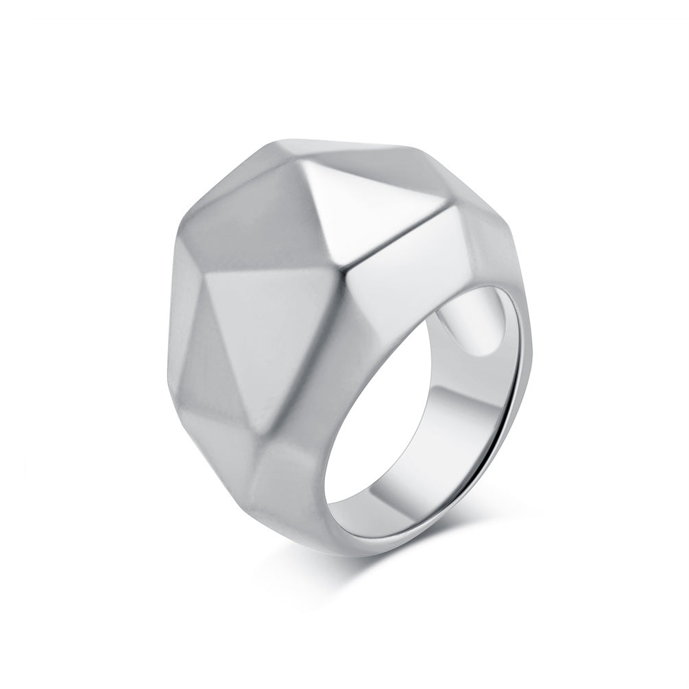 Planderful Geometric Titanium Steel Ring Gold Plated For Unisex Fashion Jewelry Premium Light Luxury