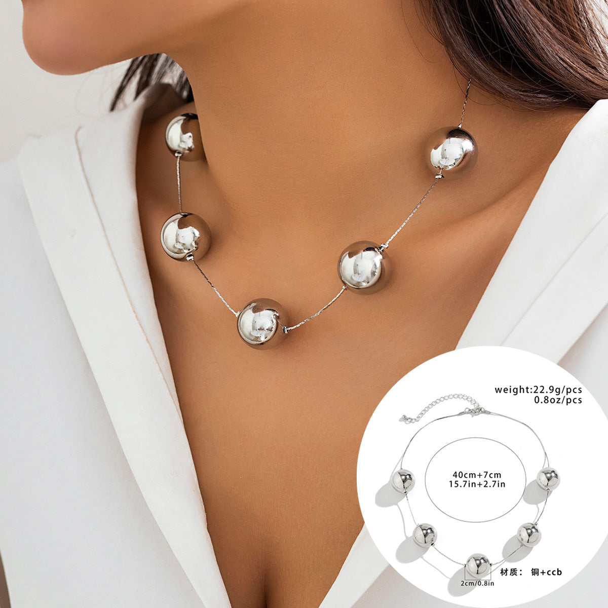 Exaggerated Cross-border Cyber Wind Multi-Layer Necklace with Detachable Love-Shaped Pendant