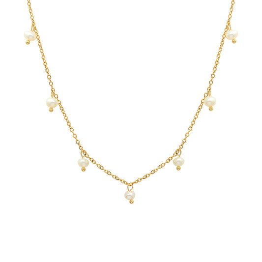 Elegant Gold-Plated Pearl Necklace for Women by Planderful - Everyday Genie Collection