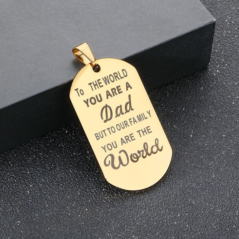Planderful Stainless Steel Dad Pendant Personalized Gift
