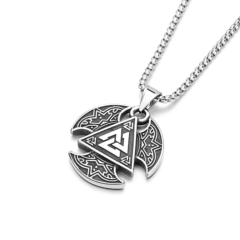Steel Necklace - Vintage Viking Celtic Men's Pendant For Everyday Wear And Gifting
