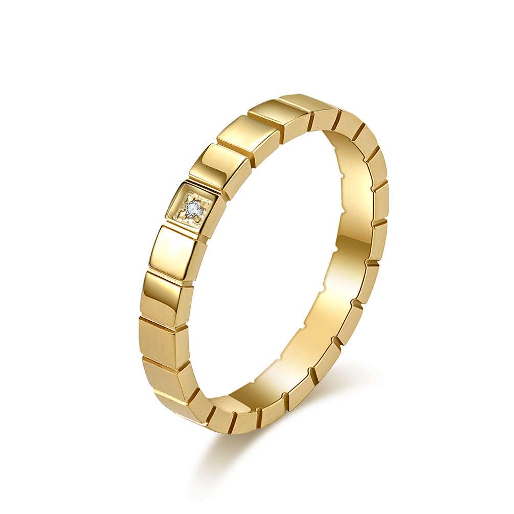 Planderful Titanium Steel Ring For Women Geometric Square Design Elegant Everyday Wear