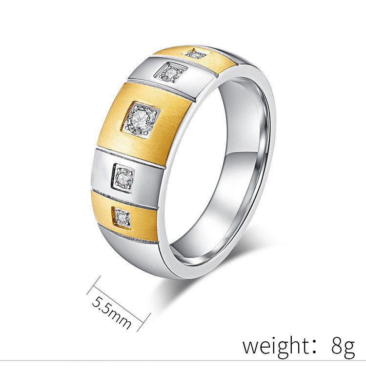 Personalized Hip Hop Brushed Geometric Zircon Ring By Planderful Everyday Genie Collection For Men