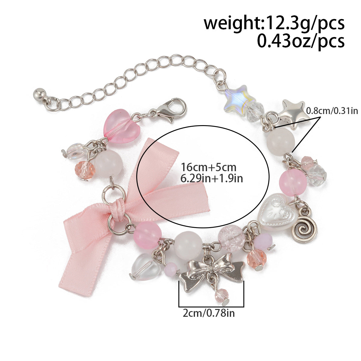 Planderful Pearl Bow Bracelet Imitation Pearls Fringed Statement Jewelry Lolita Style