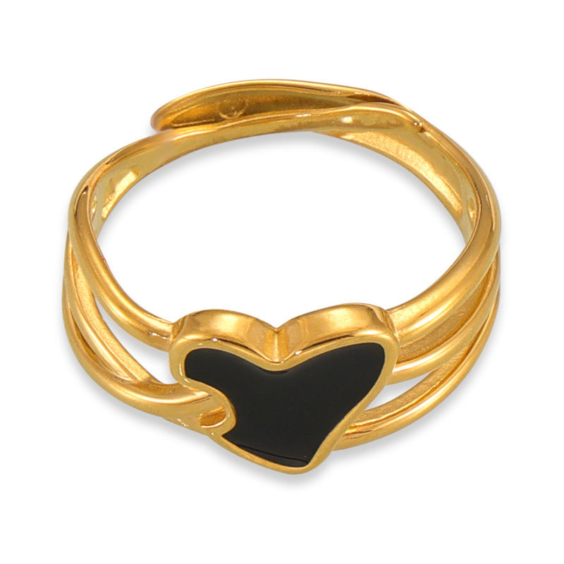 Sleek Korean-inspired Titanium Steel Ring with Gold Plating