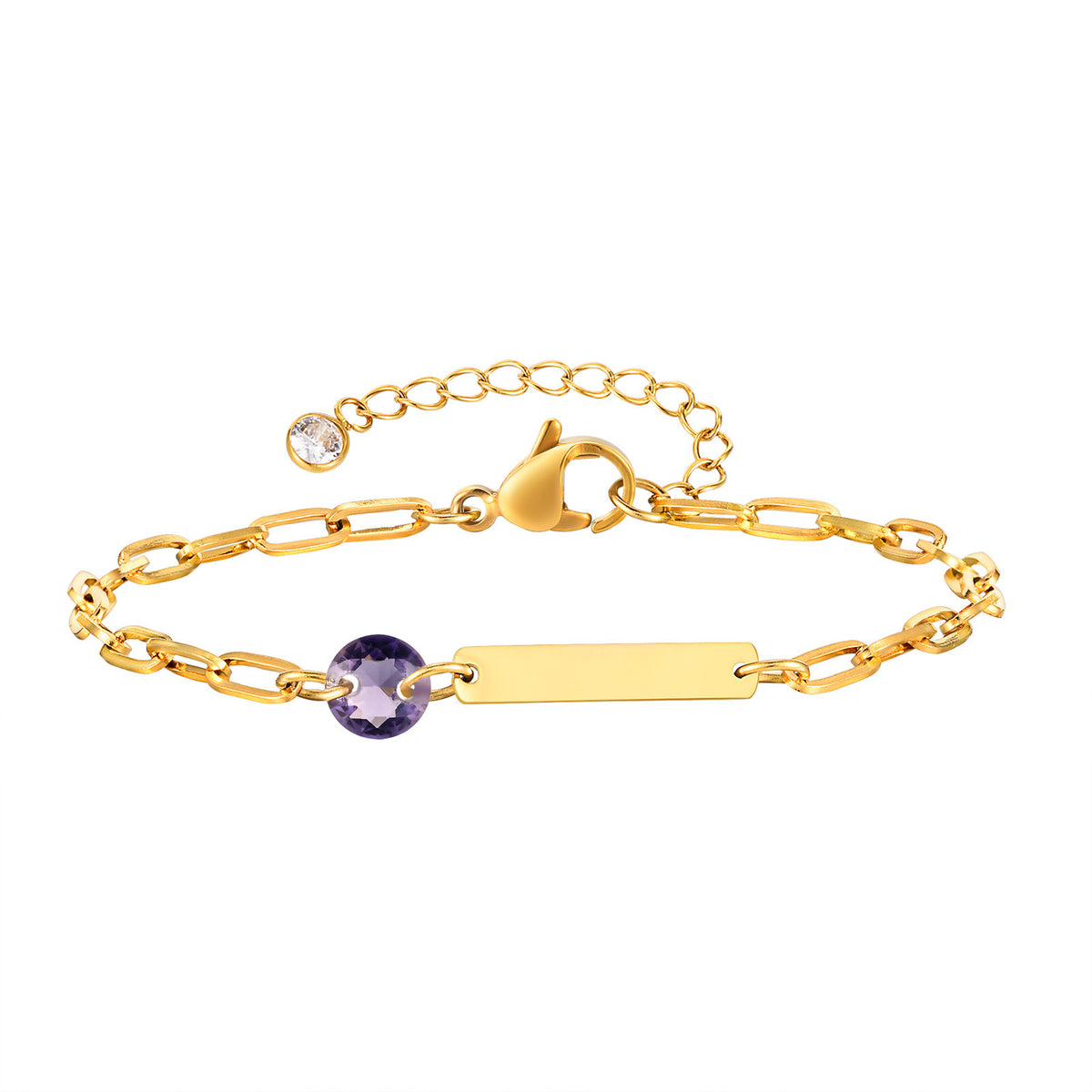 Stainless Steel Small Square Chain Long Square Brand Gold Steel Bracelet Women's