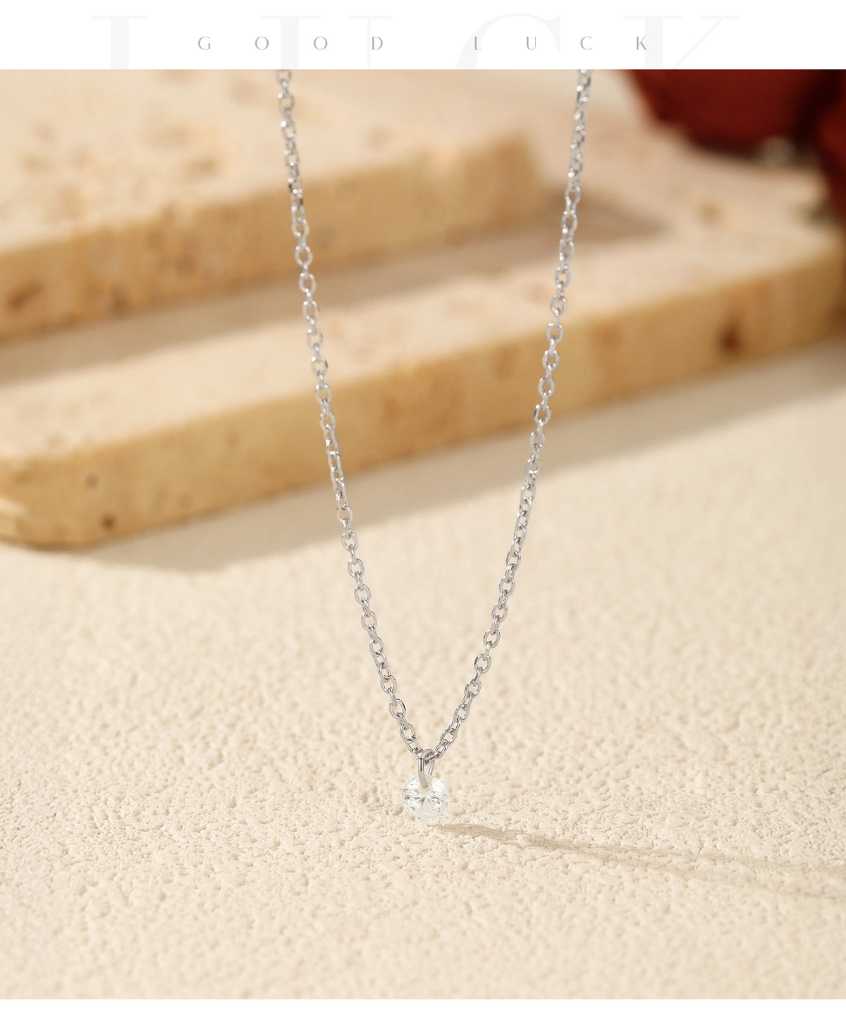 925 Sterling Silver Minimalist Moissanite Pendant Necklace