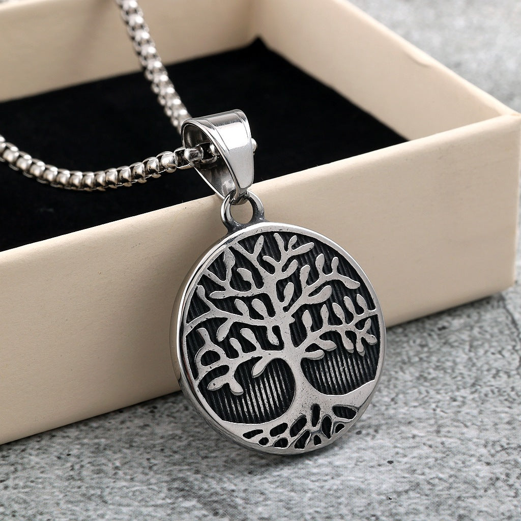 Vintage Stainless Steel Pendant Necklace