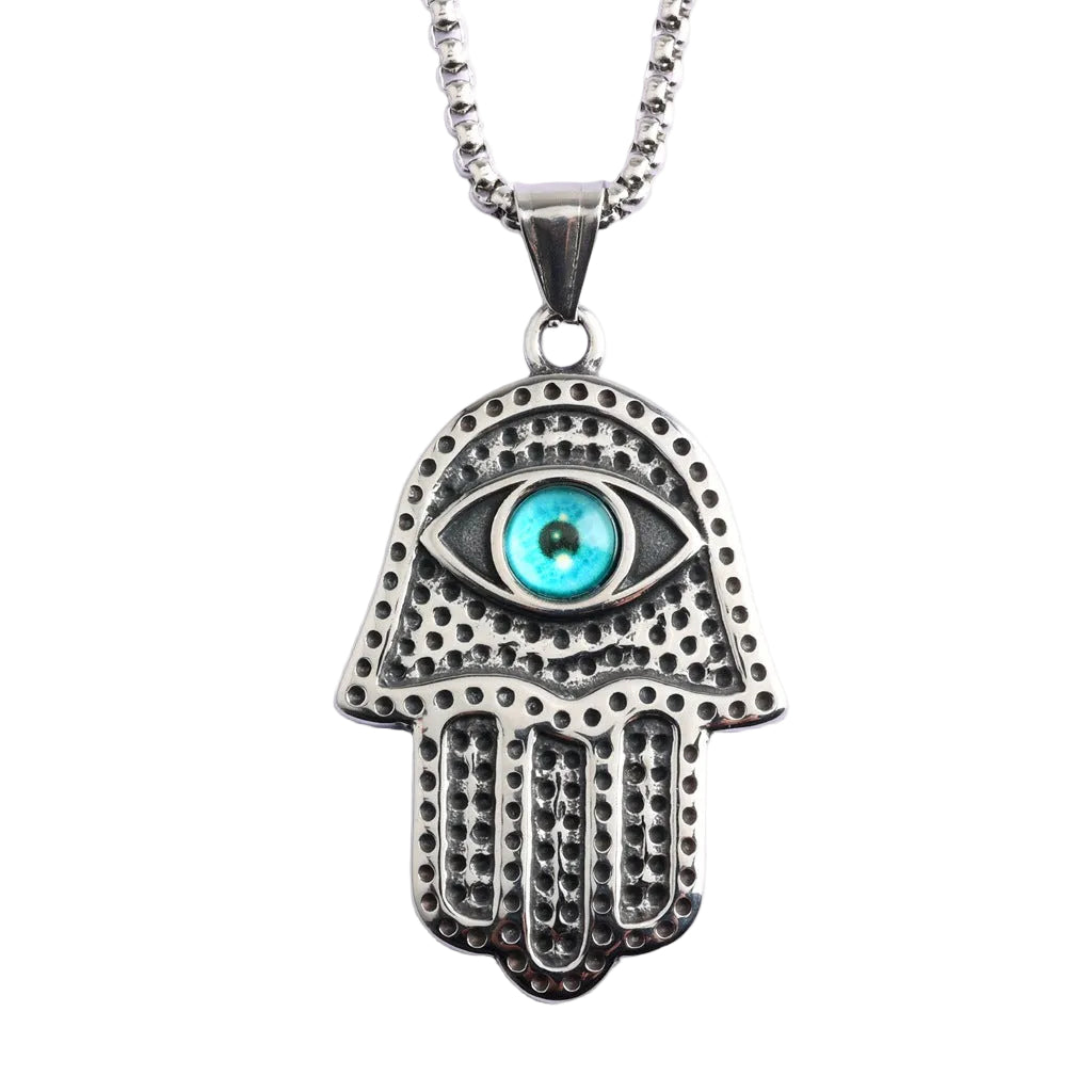 Vintage Single-Sided Stainless Steel Men's Pendant Necklace