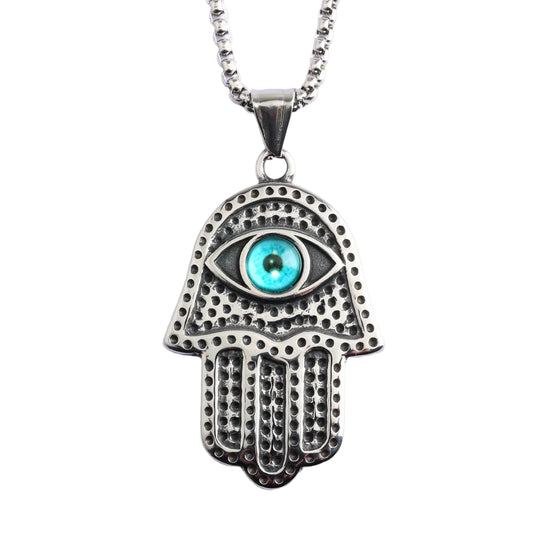 Vintage Single-Sided Stainless Steel Men's Pendant Necklace