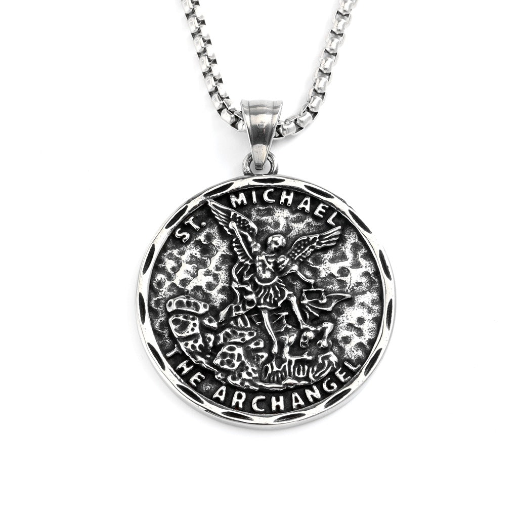Vintage Angel Stainless Steel Men's Pendant Necklace