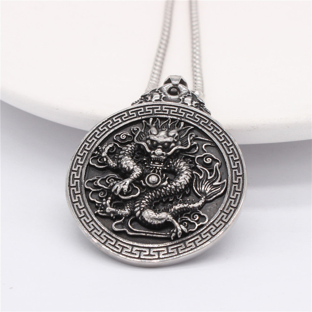 Dragon Pendant Durable Titanium Steel Unisex Necklace Protection Charm By Planderful For Men