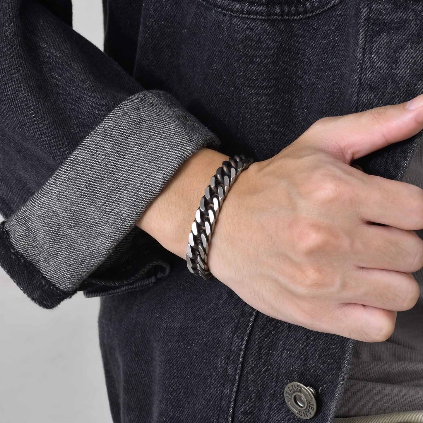 European And American Stainless Steel Men's Thick Bracelet
