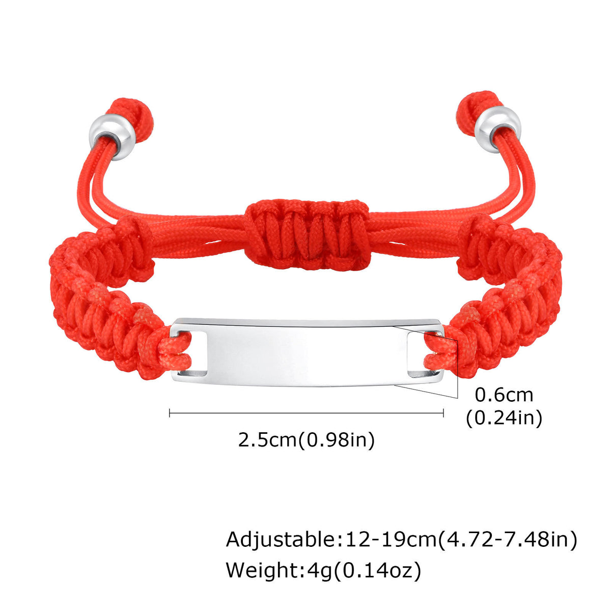 Rose Braided Adjustable Stainless Steel Bracelet