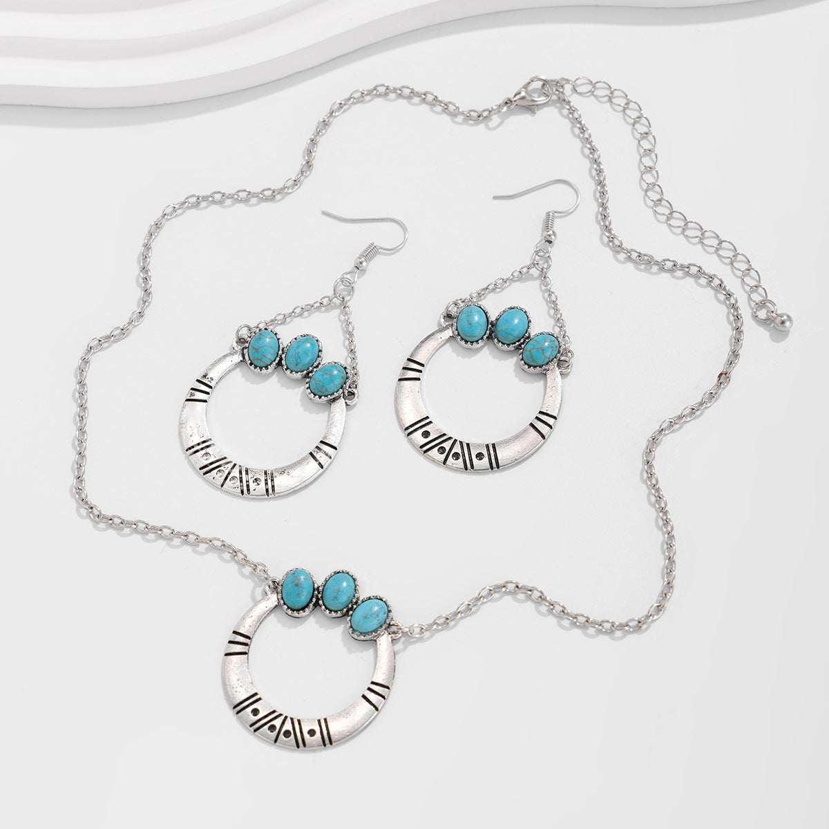 Turquoise-Style Palm Tree Jewelry Set