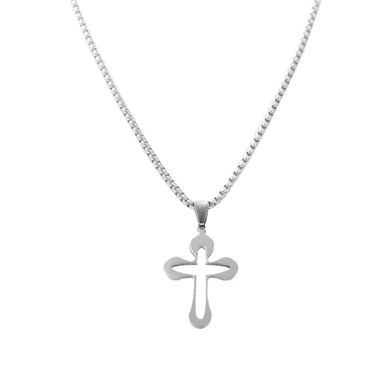 Personalized Retro Titanium Steel Cross Pendant Necklace for Trendy Men