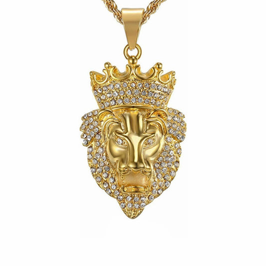 Steel Pendant - Statement Lion Head Hip Hop Style