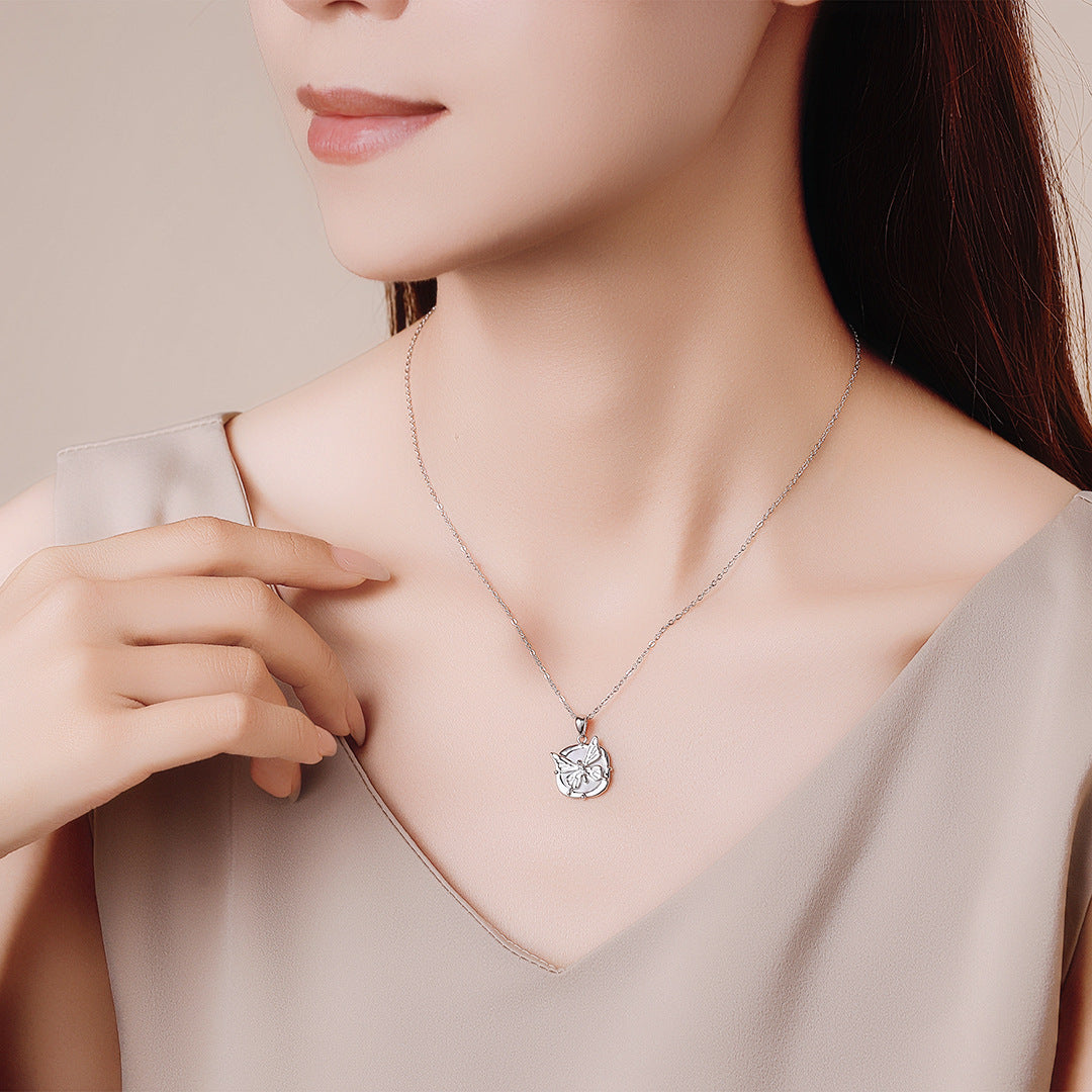S925 Sterling Silver Shell Butterfly Necklace