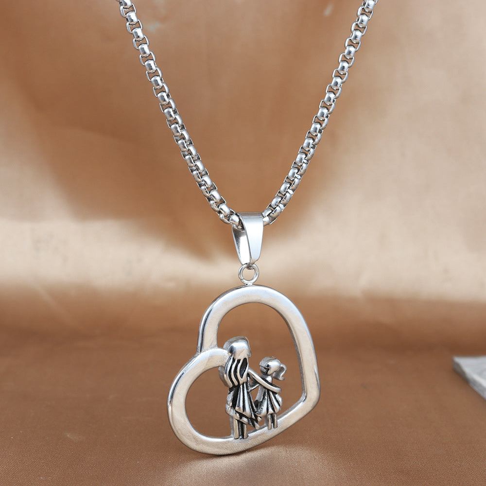 European And American Stainless Steel Love Pendant Necklace
