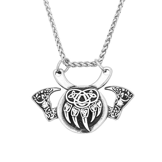 Celtic Viking Bat Stainless Steel Men's Pendant Necklace