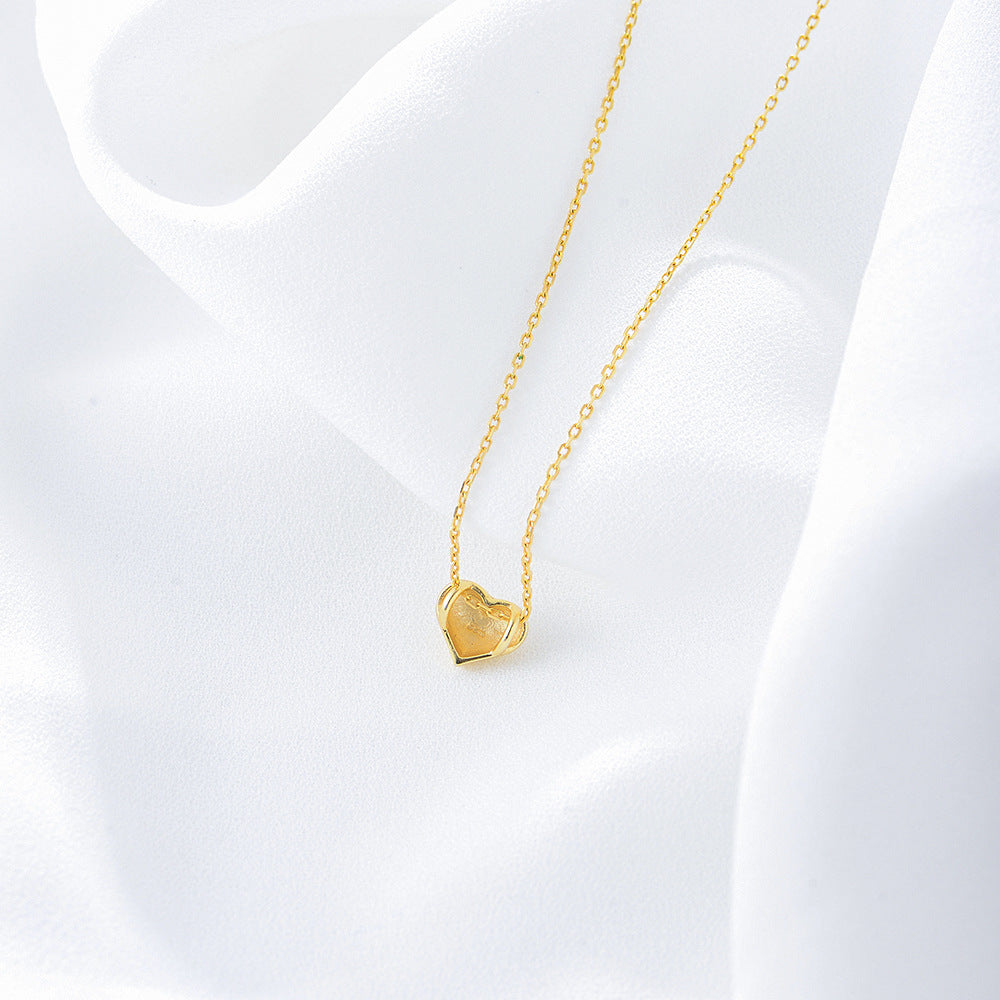 Personality Hollow Heart Necklace S925 Sterling Silver Love Style