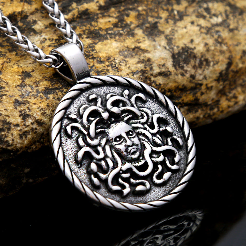 Vintage Snake Stainless Steel Men's Pendant Necklace