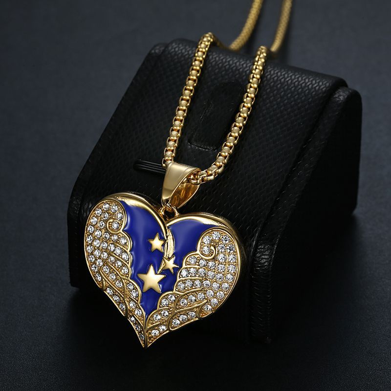 Rhinestone Necklace – Dainty Gold Plated Hip Hop Pendant