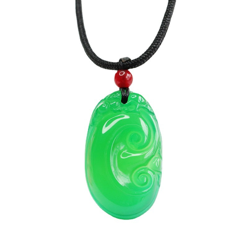 Green Chalcedony Ruyi Pendant