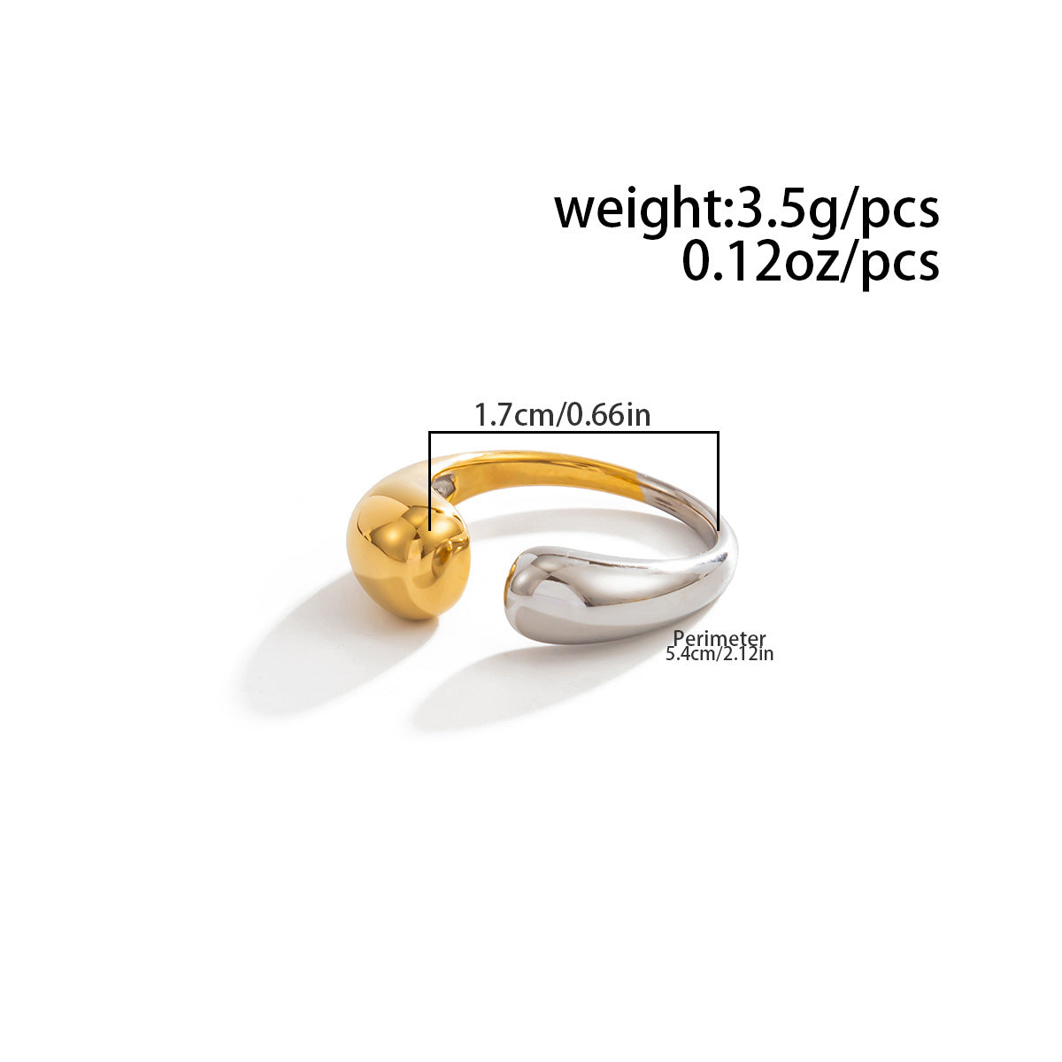 Planderful Vienna Verve Stainless Steel Mixed Color Splicing Ring For Women Opening Statement Jewelry