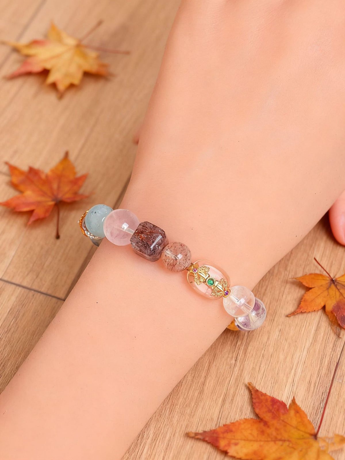 Aquamarine Amethyst Crystal Bracelet