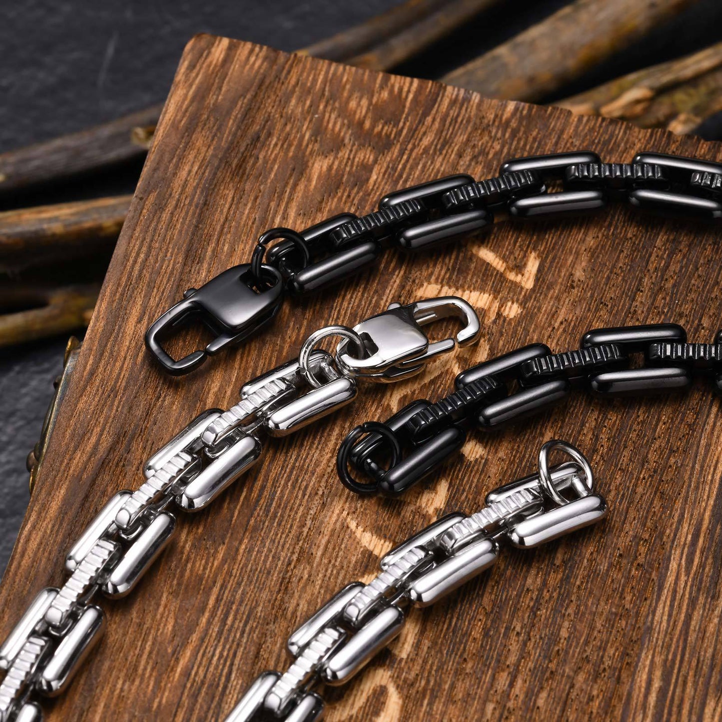 Men's Fashion Stainless Steel Handmade Chain Bracelet Hip Hop Jewelry for Men