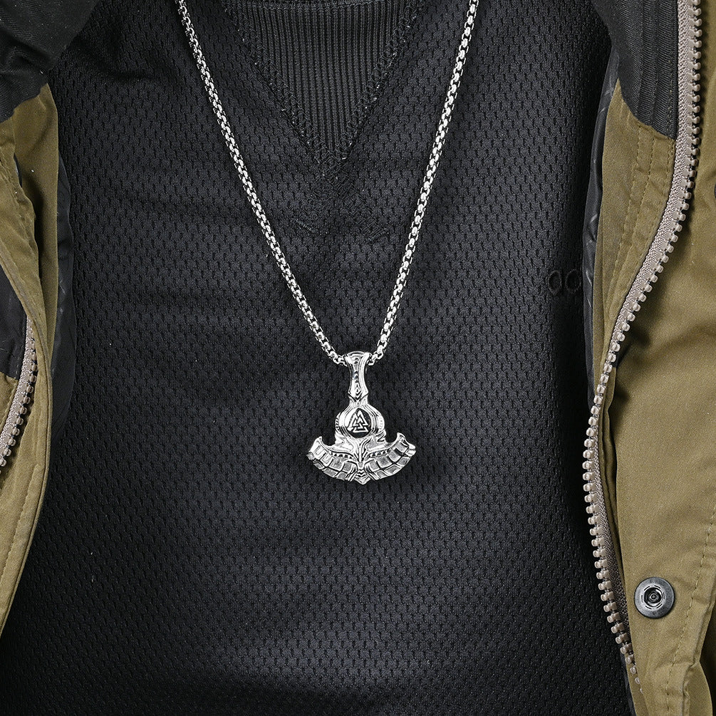 Planderful Viking Odin Tomahawk Necklace For Men Stainless Steel Pendant Durable Retro Style Everyday Genie Collection