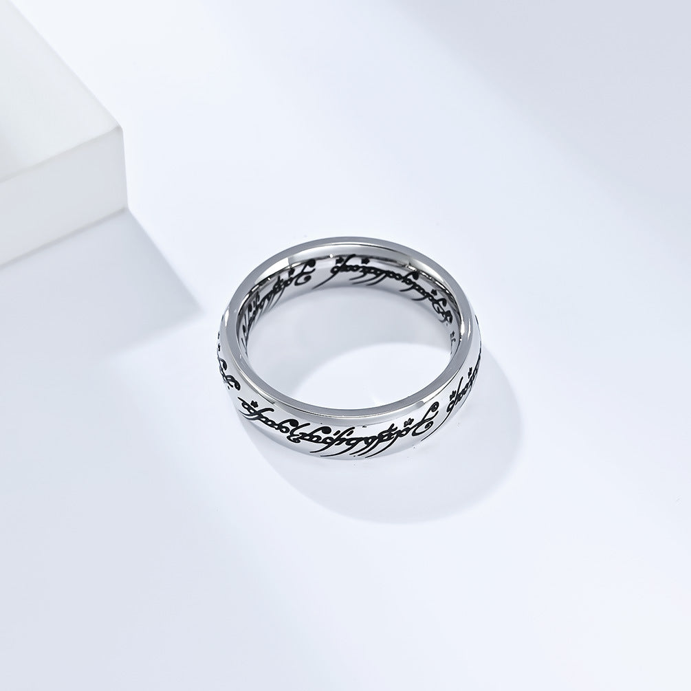 Cross-Border Film And Television Titanium Steel Ring For Men