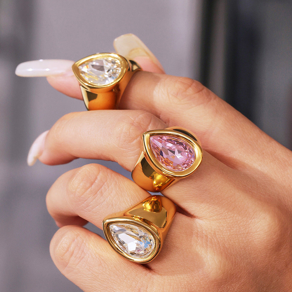 Planderful Heavy Industry Zircon Ring For Men Jewelry