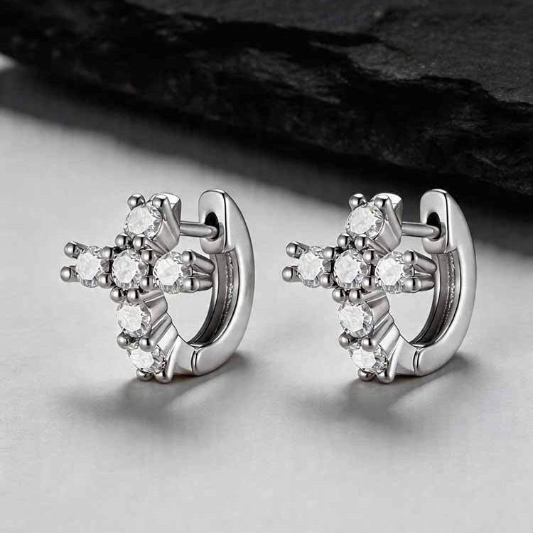 Zircon Cross Single Earring