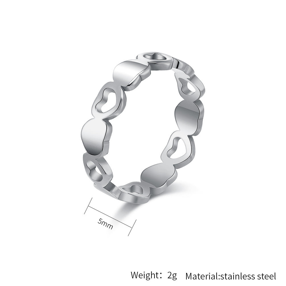 Planderful Hollow Heart Ring Light Luxury Design For Women Fade Resistant Minimalist Jewelry