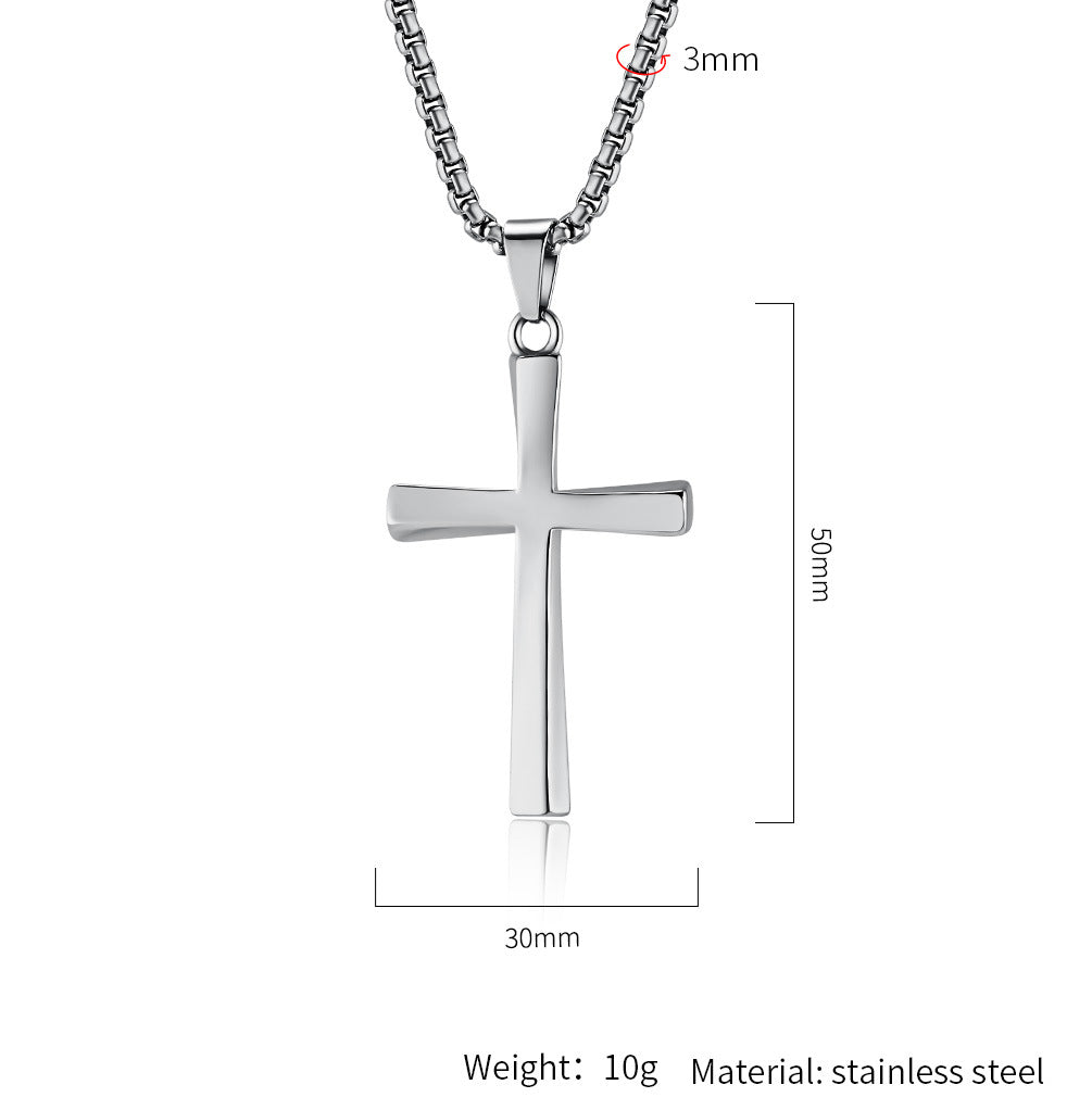 Steel Necklace – Minimalist Cross Pendant