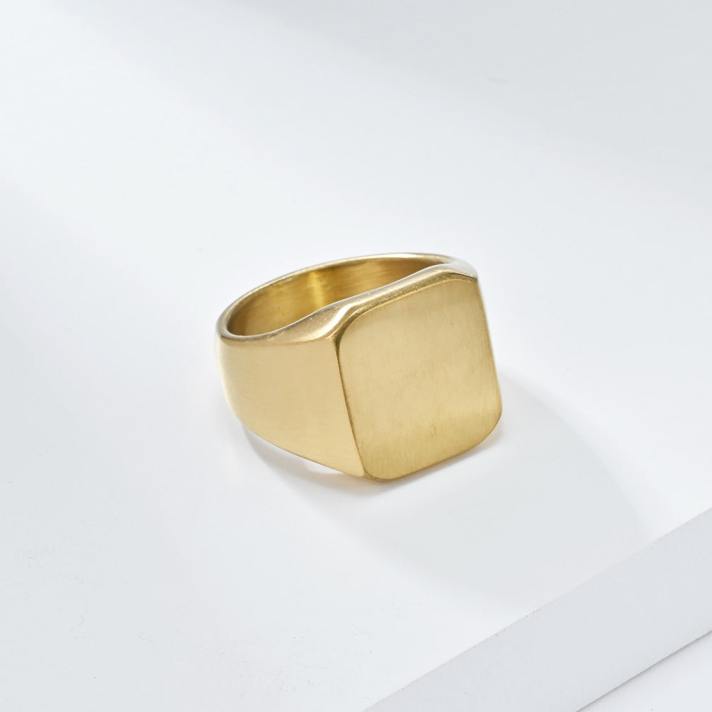 Matte Brushed Stainless Steel Seal Ring for Men