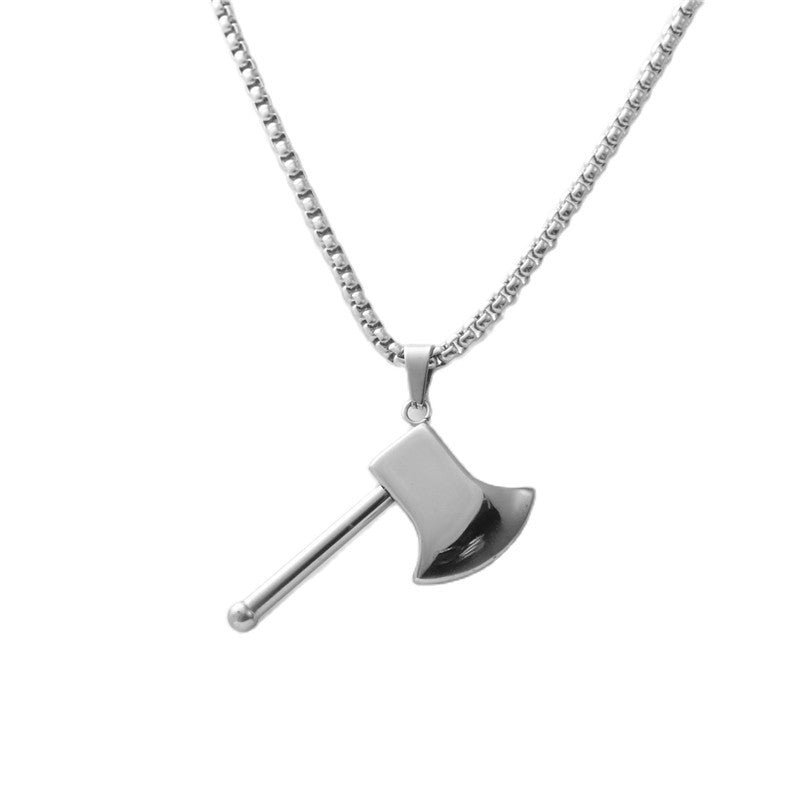 Personalized Retro Titanium Steel Axe Pendant Necklace for Men - Trendy Domineering Design