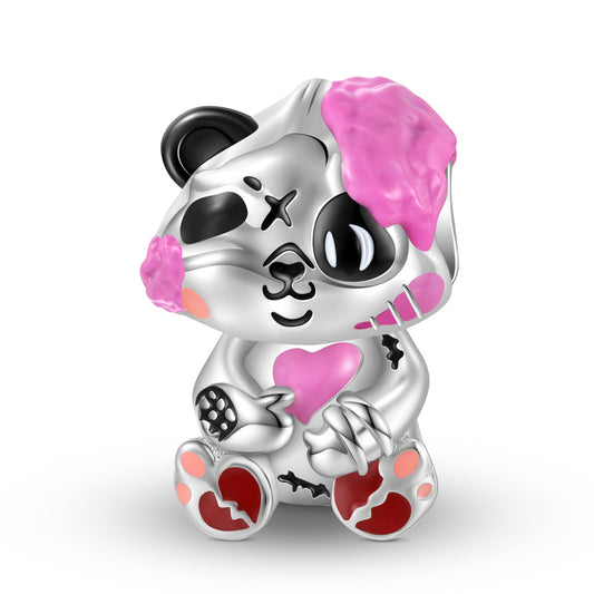 Melting Panda Doll Silver Pendant