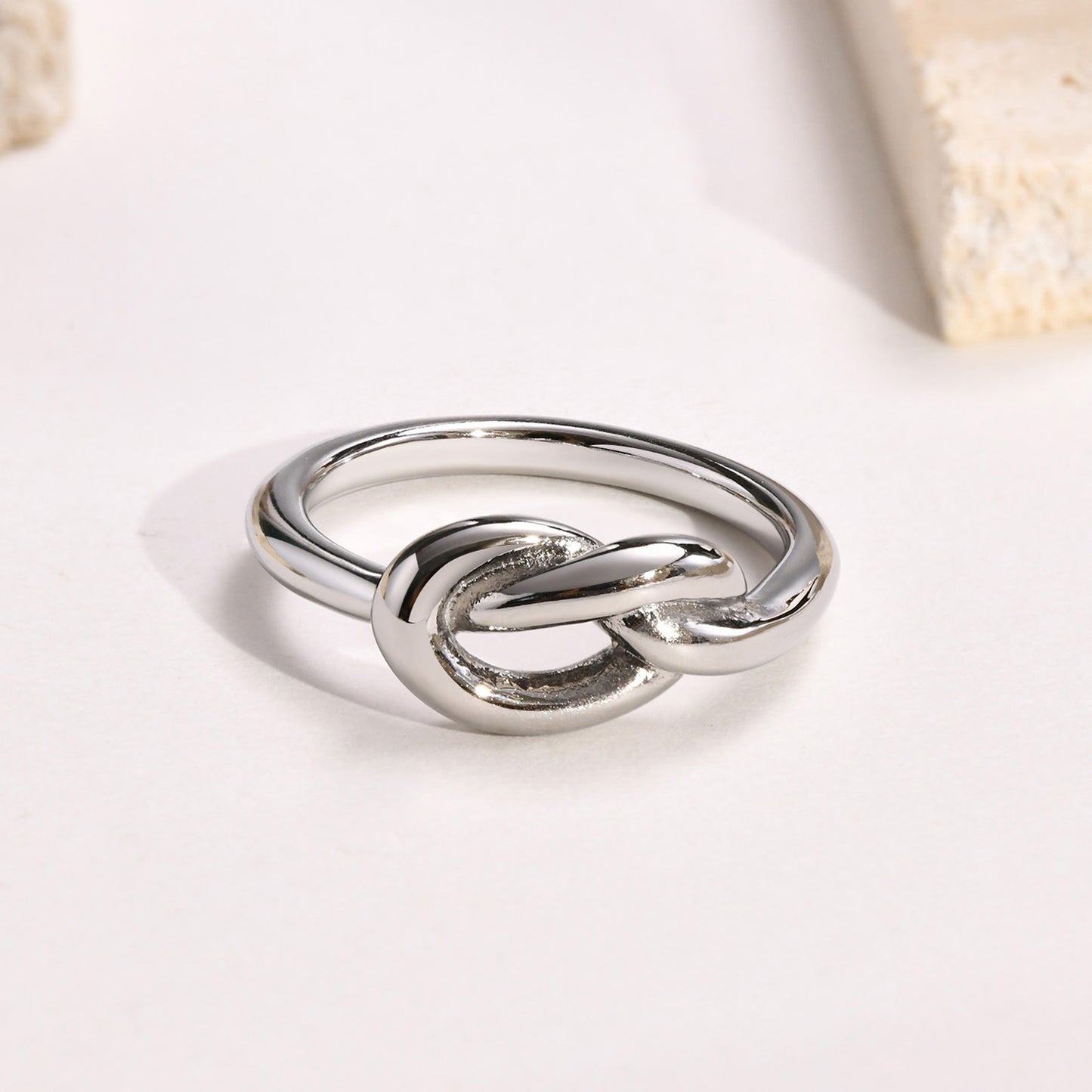 Titanium Steel Ring Stainless Steel Knotted Ring for Women