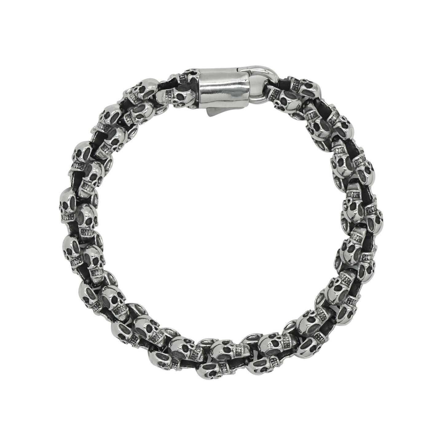 Planderful Skull Bracelet Titanium Steel Unisex Punk Protection Charm Statement Edgy Gift For Punk Fans