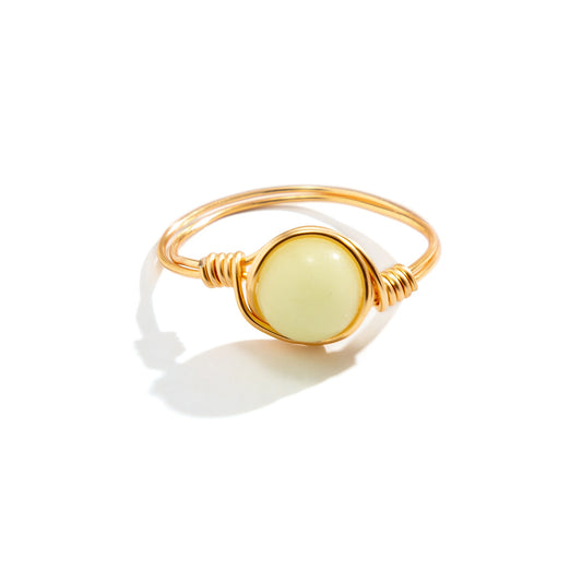 Artistic Glow Ring Needle in Vienna - Women's Alloy Ring with Luminous Pastoral Elements