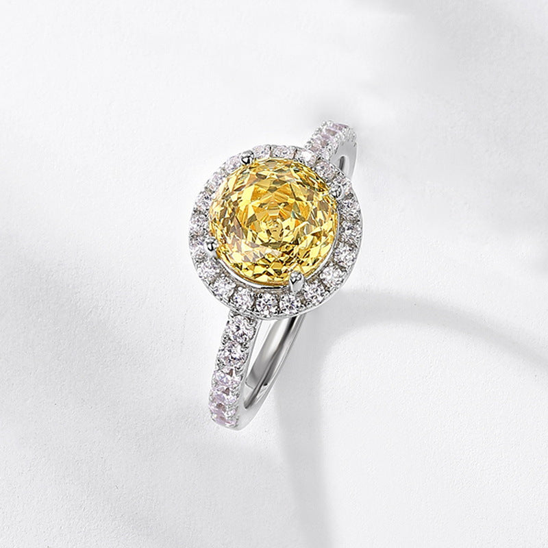 S925 Sterling Silver Zircon Rose Ring
